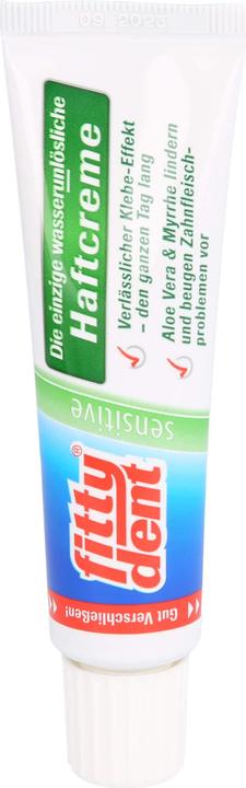 Actual product image Sanhelios fittydent sensitive water-insoluble adhesive cream for dentures, 40 g cream