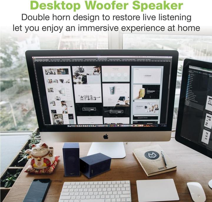 Actual product image Techly Wooden Speaker Set for Notebook