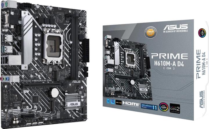 Produktbild ASUS PRIME H610M-A D4-CSM (LGA 1700, Intel H610M, mATX)