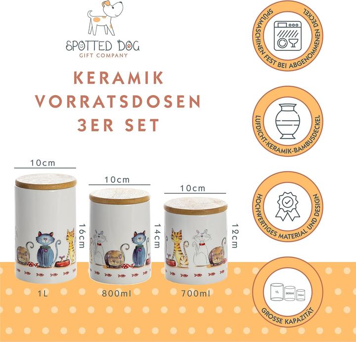 Image du produit Spotted Dog Set de 3 boîtes à provisions