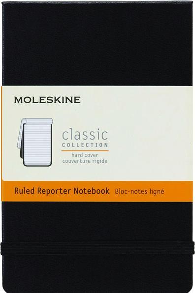 Image du produit Moleskine Carnet de notes classique du journaliste (A6, À rayures, Couverture rigide)