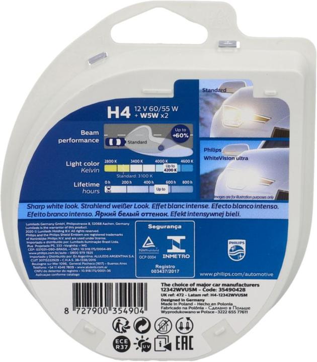 Actual product image Philips H4 WhiteVision ultra (H4)