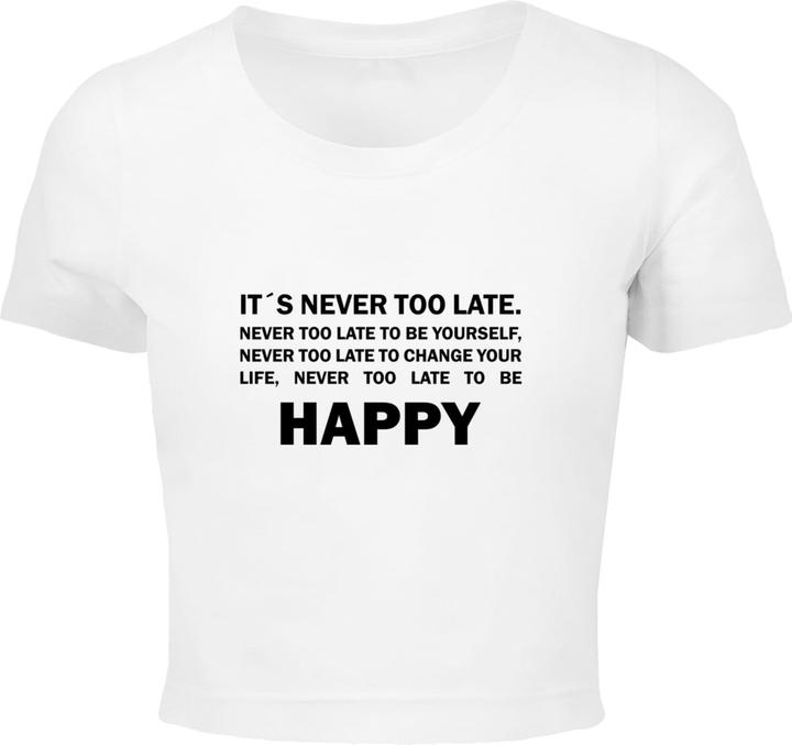 Merchcode Ladies Never Too Late Cropped Tee - 189173