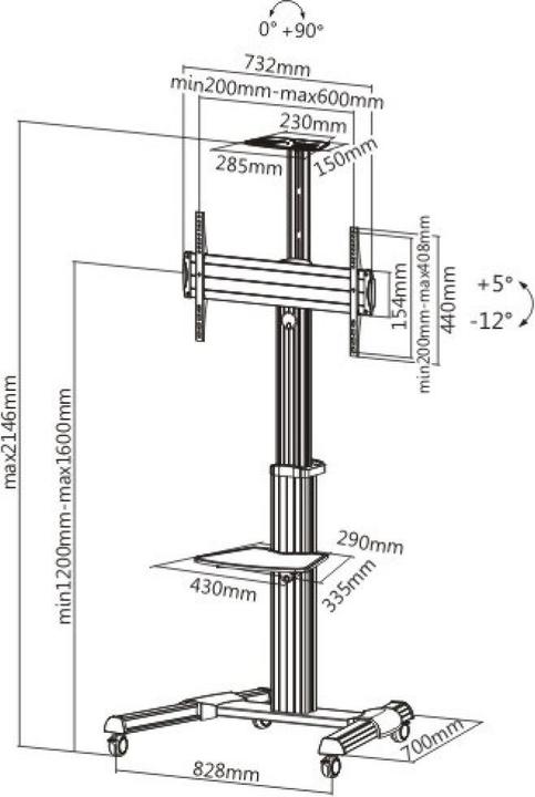 Produktbild Techly TV/LCD Wagen (Universal, 31", 50 kg)