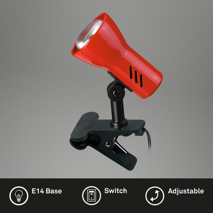 Actual product image Briloner Clamp lamp, red, 1xE14/40W (E14)