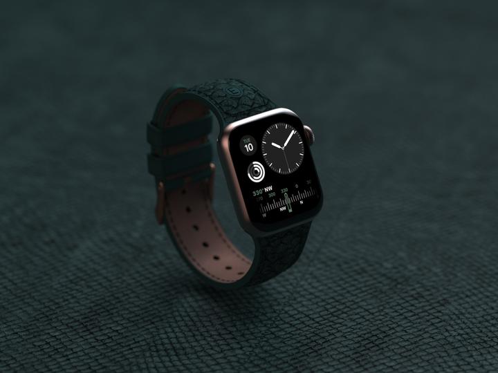 Actual product image Njord Jord Watch Strap For (40 mm, 41 mm, Stainless steel fastener, Salmon leather, Vegan Leather, Apple Watch)