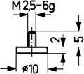 Produktbild Käfer Messeinsatz Ø 20 mm plan M2,5 Stahl passend zu Messuhren