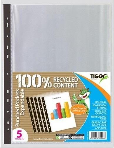 Image du produit Tiger Pochettes transparentes perforées A4 5pcs (A4, 5 x)