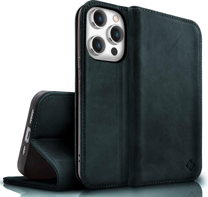Produktbild Nalia Echt Leder Flip Case Hülle mit Magnetverschluss (Apple iPhone 15 Pro)