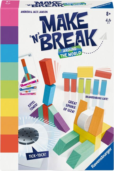 Produktbild Ravensburger 22473 - Make 'n' Break - Around the World - Gesellschaftsspiel für die ganze Familie (Deutsch, Französisch, Italienisch)