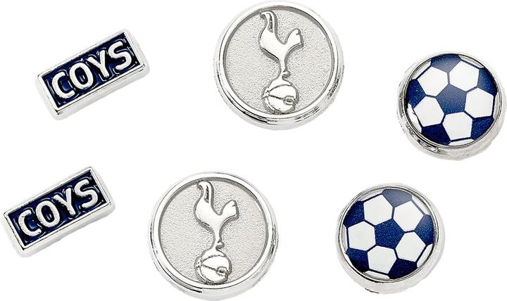 Actual product image Tottenham Hotspur FC Coys Silver Painted Stud Earrings Set (Pack of 3) (100% synthetic material)