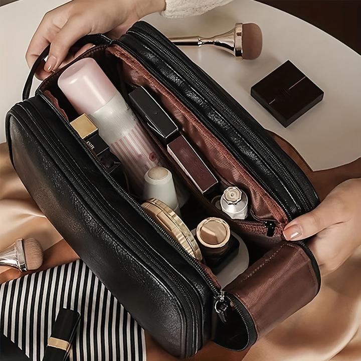 Produktbild Only-Bags.Store Kosmetiktasche aus Kunstleder mit grossem Fassungsvermögen - wasserabweisend, schmutzabweisend und