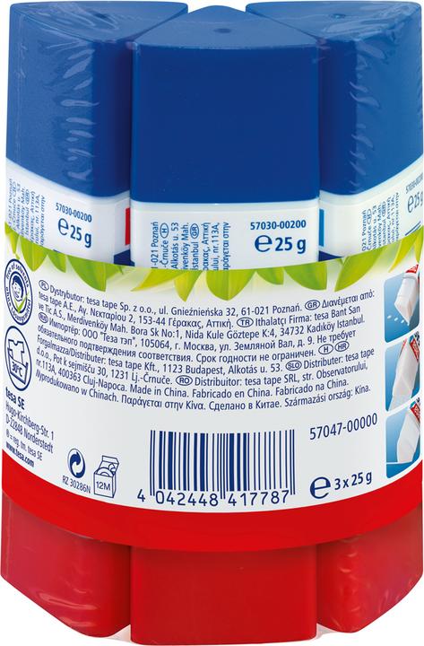 Immagine prodotto tesa 3x colla stick ecoLogo, colla stick inodore per carta e cartone