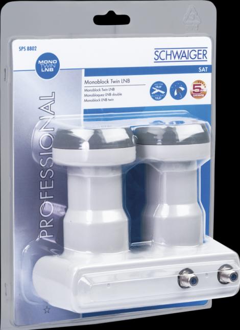 Image du produit Schwaiger LNB numérique monobloc double (Twin LNB, 40mm)