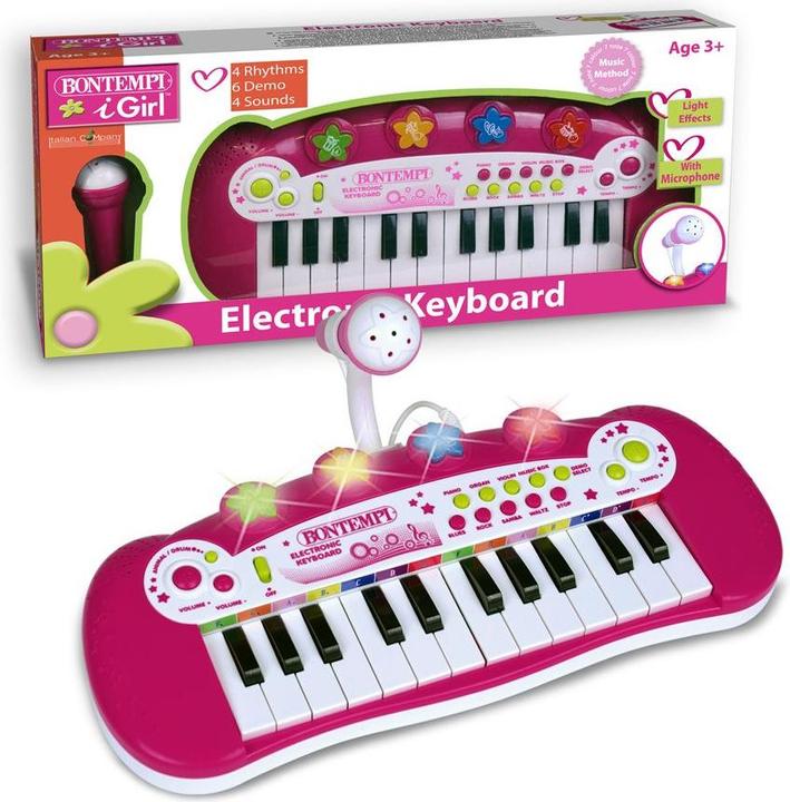 Produktbild Bontempi Keyboard mit Mikrofon Pink (Englisch)