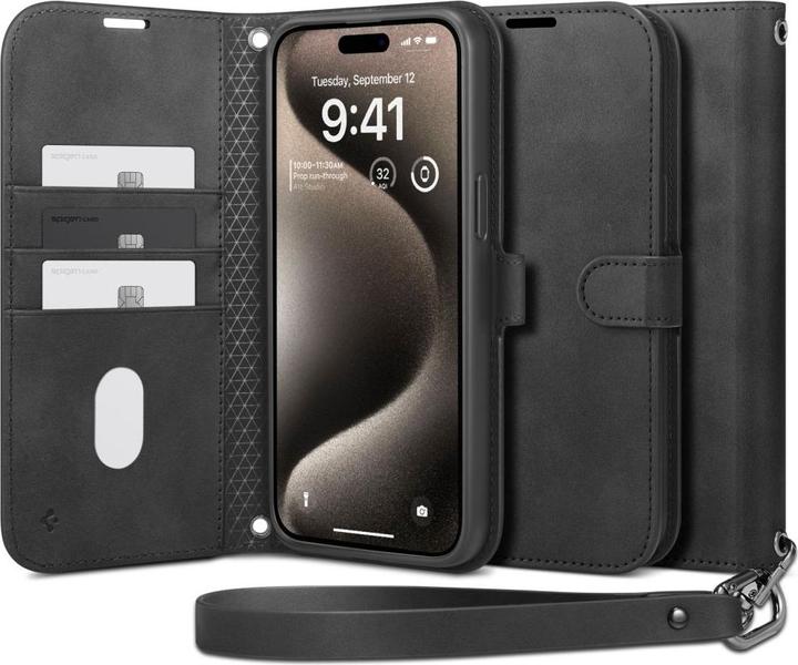 Produktbild Spigen Wallet S Pro Hülle für iPhone 15 Pro – Schwarz (Apple iPhone 15 Pro)