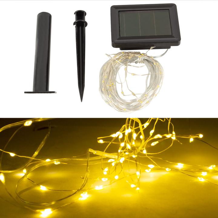 Image du produit H & S Collection Fil lumineux solaire, 100 LED, IP44 (2 m)