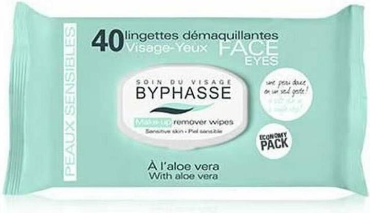 Immagine prodotto Byphasse Salviette struccanti viso e occhi con Aloe Vera per pelli sensibili 40 pz. (Panni pulizia)