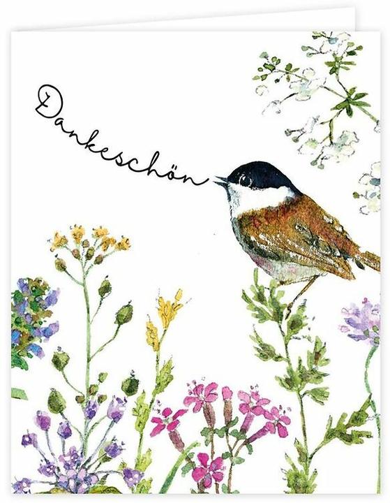 Image du produit Mini-Doppelkarte.Vogel singt Dankeschn
