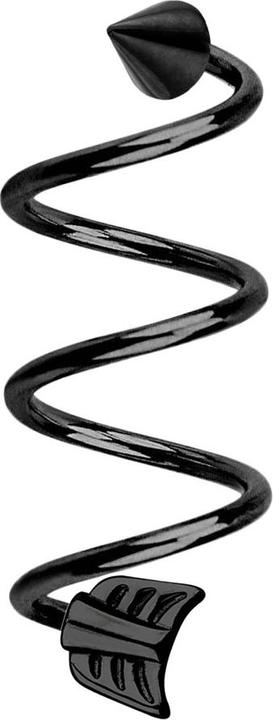 Star Piercing Micro Spirale schwarz mit Cone und Pfeil (ohne Messing, Chirurgenstahl 316L)