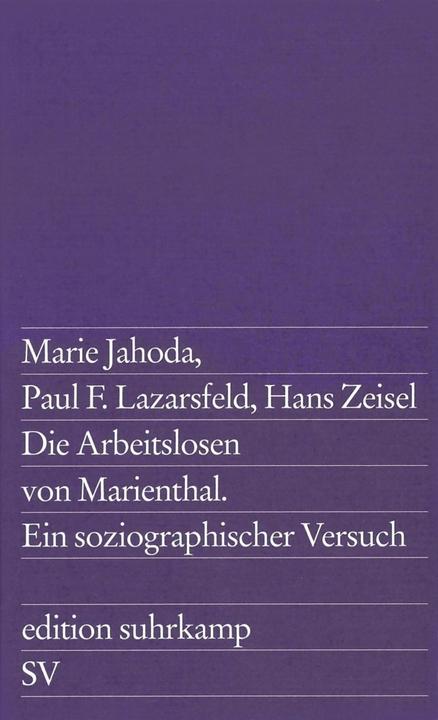 Immagine prodotto Die Arbeitslosen von Marienthal (Tedesco, Marie Jahoda, 1975)