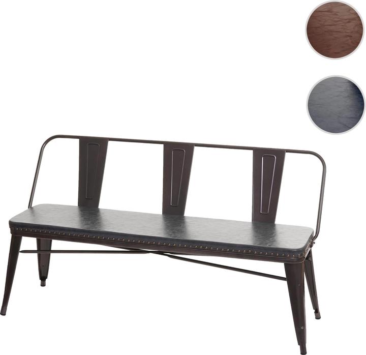 Image du produit Swisshandel24 Banquette 3 places, banquette vestiaire salle à manger, similicuir Chesterfield Industrial (153 cm)