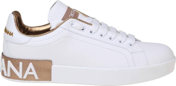 Image du produit Dolce & Gabbana portofino sneakers in white and gold leather (41)