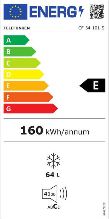 Energy Label Telefunken CF-34-101-S (Stand-alone, 63 l)