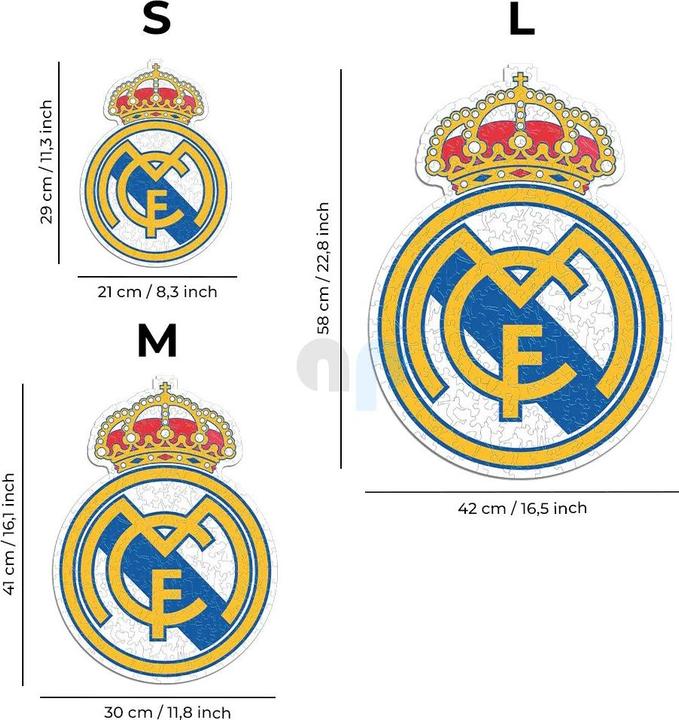 Immagine prodotto Iconic Real Madrid CF - Logo - Puzzle in Legno Taglia S (150 Pezzi) (150 pezzi)
