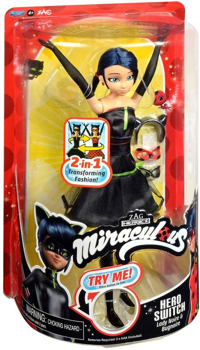 Actual product image Bandai MIRACULOUS Poupée Ladybug avec Outfit Transformation 26 cm 4+