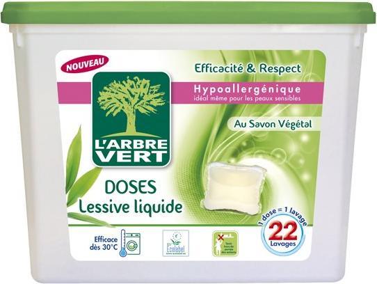 Produktbild L'arbre vert Öko Flüssigwaschmittel Caps französisch (22 Waschgänge, Tabs)