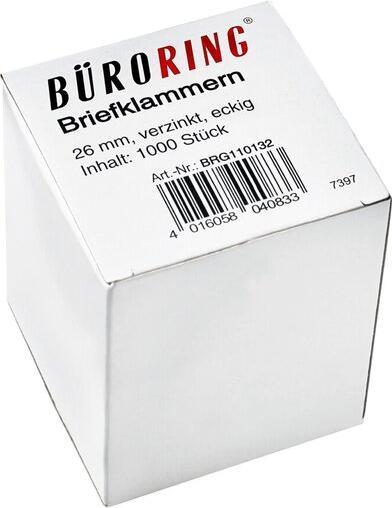 Image du produit Büroring Briefklammern 26 mm, verzinkt, eckig, 1000 Stück (1000 x)