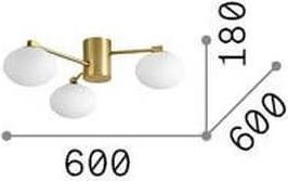 Image du produit Ideal lux HERMES G9 plafonnier 3x ⌀600mm dimmable blanc blanc chaud 322667 (370 lm, G9)