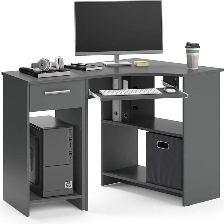 Immagine prodotto Vicco Scrivania angolare Odin, antracite, 83 x 76 cm Set con mobile porta PC