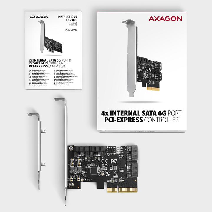 Produktbild Axagon PCES-SA4X4 PCIe Controller 4x internal SATA 6G port + LP