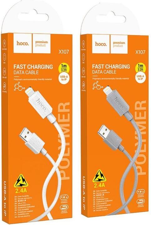 Produktbild Hoco Cable cable USB A to Lightning 2,4A X107 1 m white (1 m, USB 3.2 Gen 1)