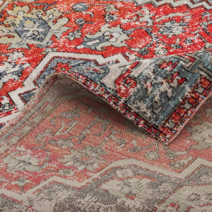 Actual product image Pergamon Kurzflor Designer Teppich Modern Vintage Orient Muster (140 x 200 cm)