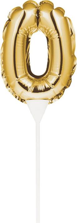Actual product image Creative Party Mini Balloon Cake Topper Number 0 Gold (1 x)
