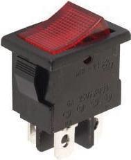 Image du produit Velleman Power Rocker Switch 3A-250V Spst On-Off With Red Neon Light