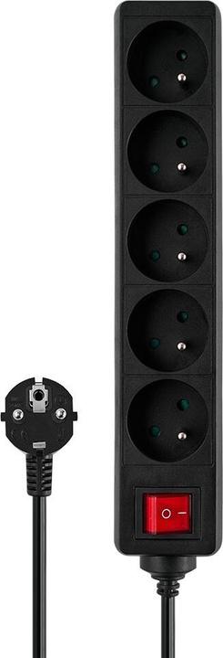 Actual product image Savio Power strip, 5 sockets, 5 m black (LZ-03) (5 x, CEE 7/5, 5 m)