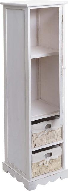 Produktbild Mendler Badezimmerset, Badmöbel-Set Hochschrank Waschbeckenunterschrank Wandspiegel - shabby weiss