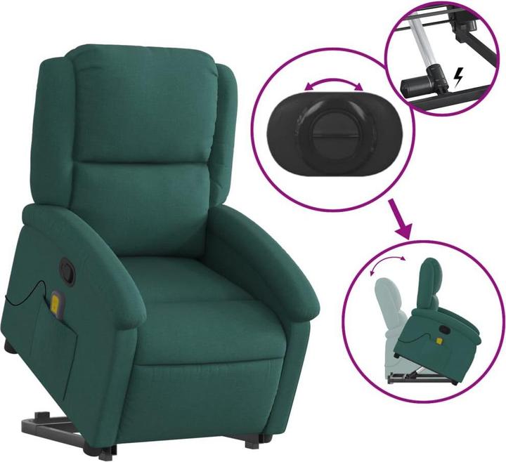 Actual product image VidaXL Massage chair with stand-up aid fabric