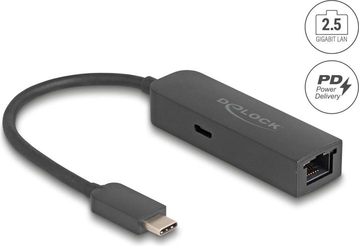 Delock USB Type-C Adapter zu 2,5 Gigabit LAN mit Power Deliv (USB-C, RJ45 (1x))