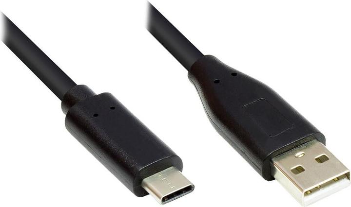 Produktbild Good Connections Anschlusskabel USB 2.0, USB-C™ Stecker an USB 2.0 A Stecker, CU, schwarz, 1m, ® (1 m, USB 2.0)