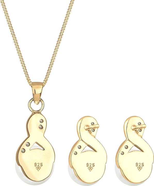 Produktbild Elli Infinity, Perle, Perlenkette, Perlenohrstecker (925 Sterling Silber, Glaskristall, Süsswasserzuchtperlen)