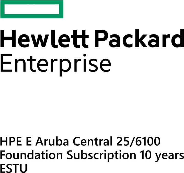 Actual product image HPE E Aruba Central 25/6100, Foundation Subscription, 10 years, E-STU (12 Devices)