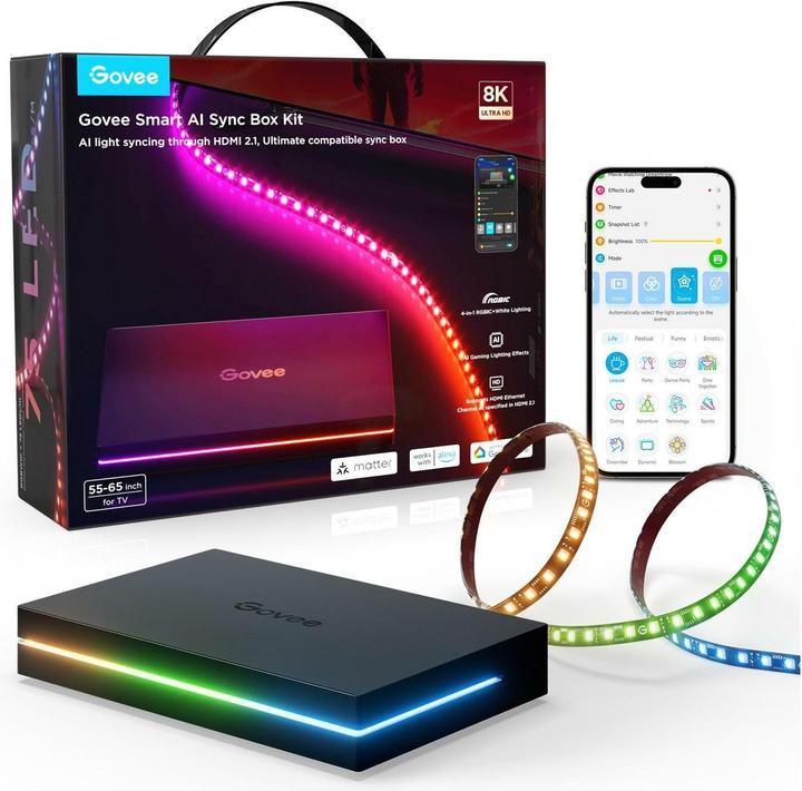 Produktbild Govee AI Sync Box Kit 55-65 (RGBIC, 27.50 cm, Indoor)