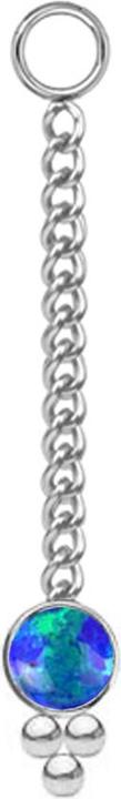 Image du produit Star Piercing Anhänger silber Kette mit Anhänger Opal blau drei Kugeln (Acier chirurgical 316L, Minéral, sans laiton)