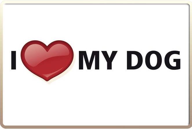 Blechschild I love my dog