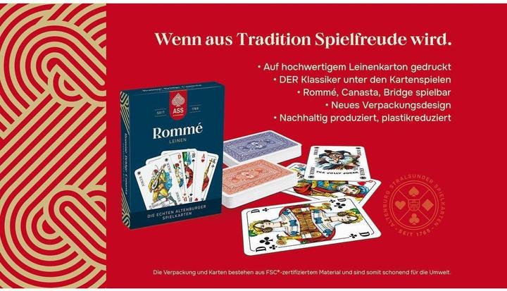 Actual product image Cartamundi Romme 2x55 cards linen French picture FSC (German)